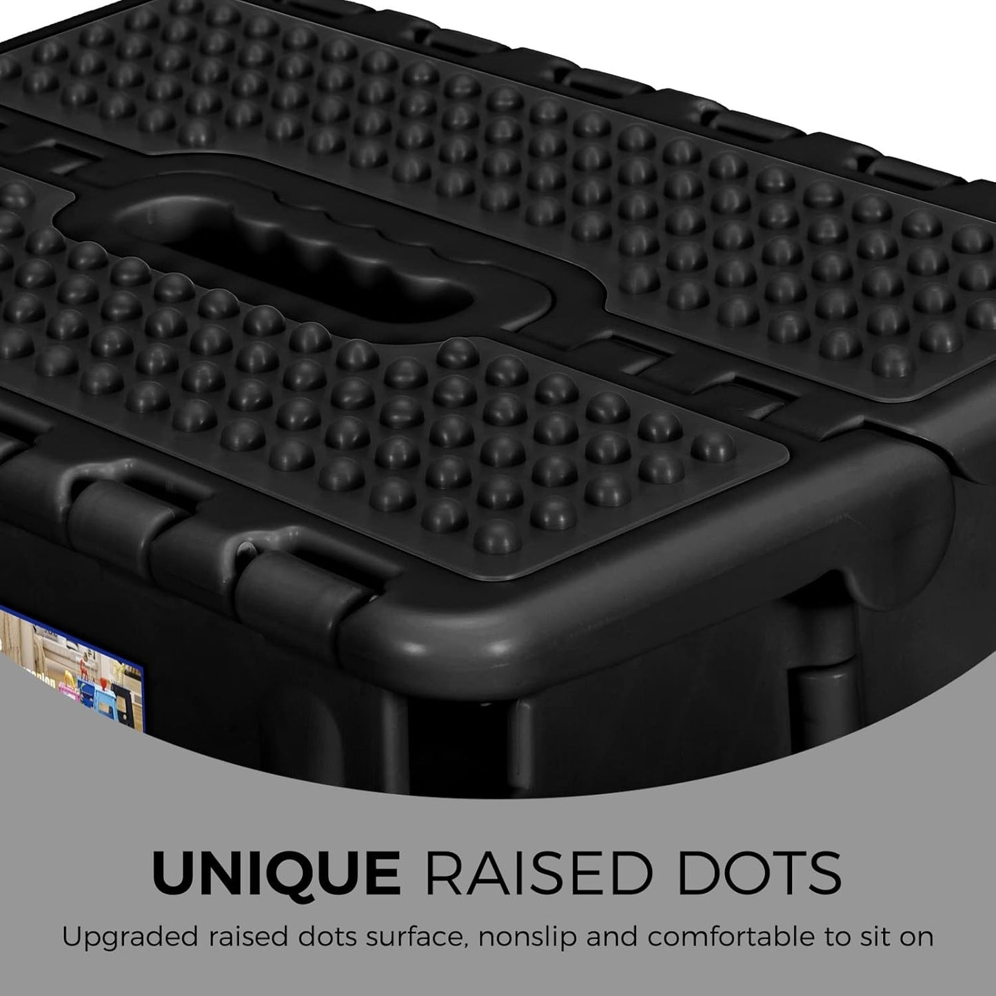 ACKO Folding Step Stool 13 inch Heavy Duty Plastic Foldable Step Stool for Kids and Adults, Small Collapsible Fold Up Stepping Stool 1 Pack