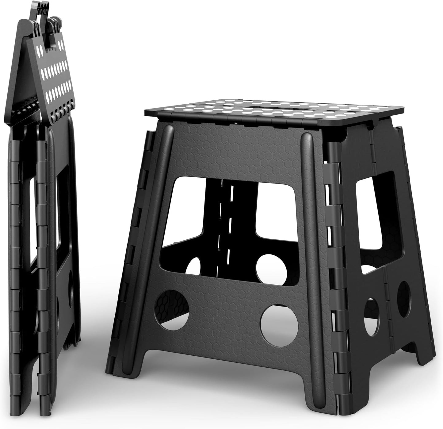 ACKO Folding Step Stool 13 inch Heavy Duty Plastic Foldable Step Stool for Kids and Adults, Small Collapsible Fold Up Stepping Stool 1 Pack