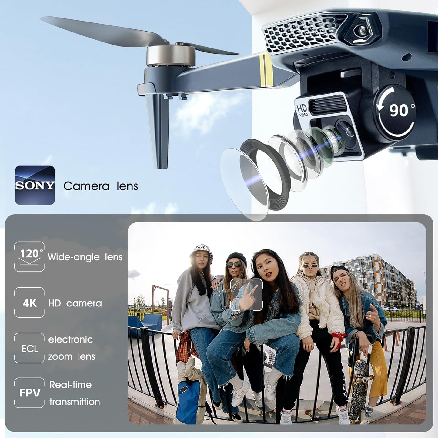 Brushless Foldable Drone with Camera
