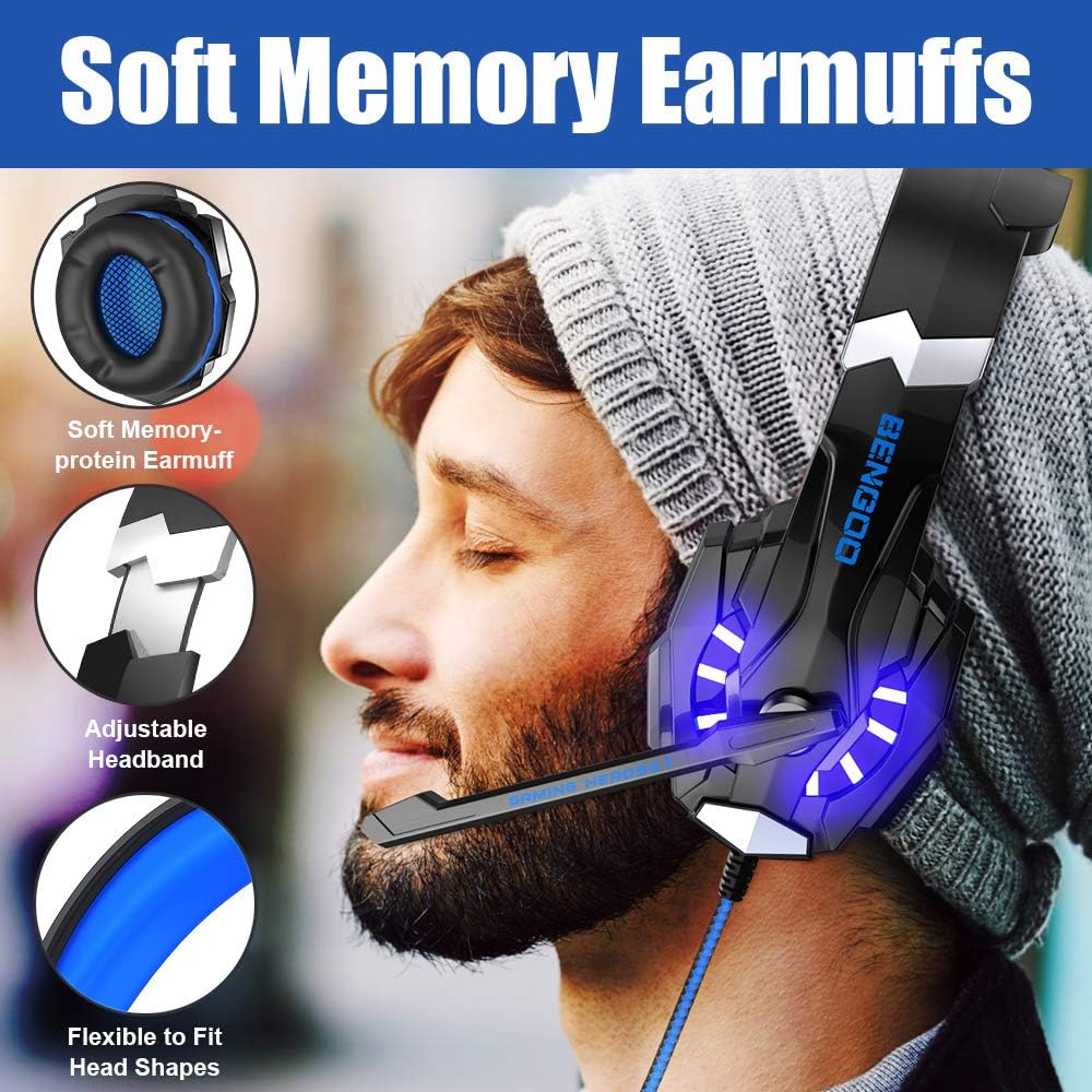 Gaming Headset for PS4 PC Xbox One PS5 Controller