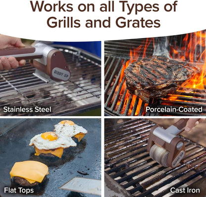 Horsepower Giddy up Grill Cleaner AS-SEEN-ON-TV! – Cordless, Rechargeable BBQ Tool with 350 RPM Stainless Roller, LED Light – Patents Pending – from Bulbhead, a Family-Owned American Brand