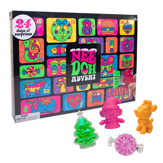 Needoh Squishmas 2025 Advent Calendar - 24 Days of Surprises with Mini Squishies & Fun Shapes for All Ages 3+ - Perfect for Holiday Fun
