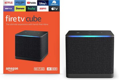 Amazon Fire TV Cube - AI-Enhanced Streaming Device with Hands-Free Alexa, Wi-Fi 6E, and 4K Ultra HD Support