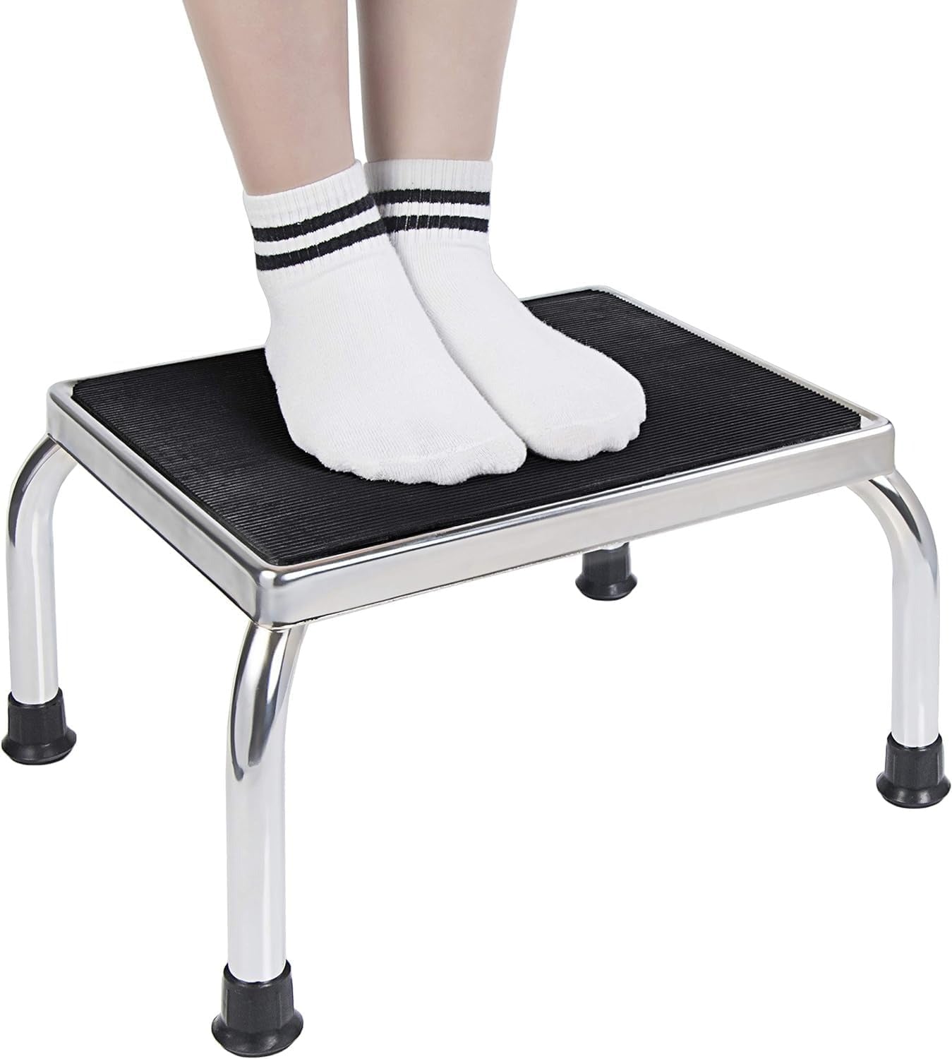 Medical Foot Step Stool 350lbs Heavy-Duty Welded Steel Legs, Fully Welded Single Construction Frame, Anti-Skid Rubber Platform
