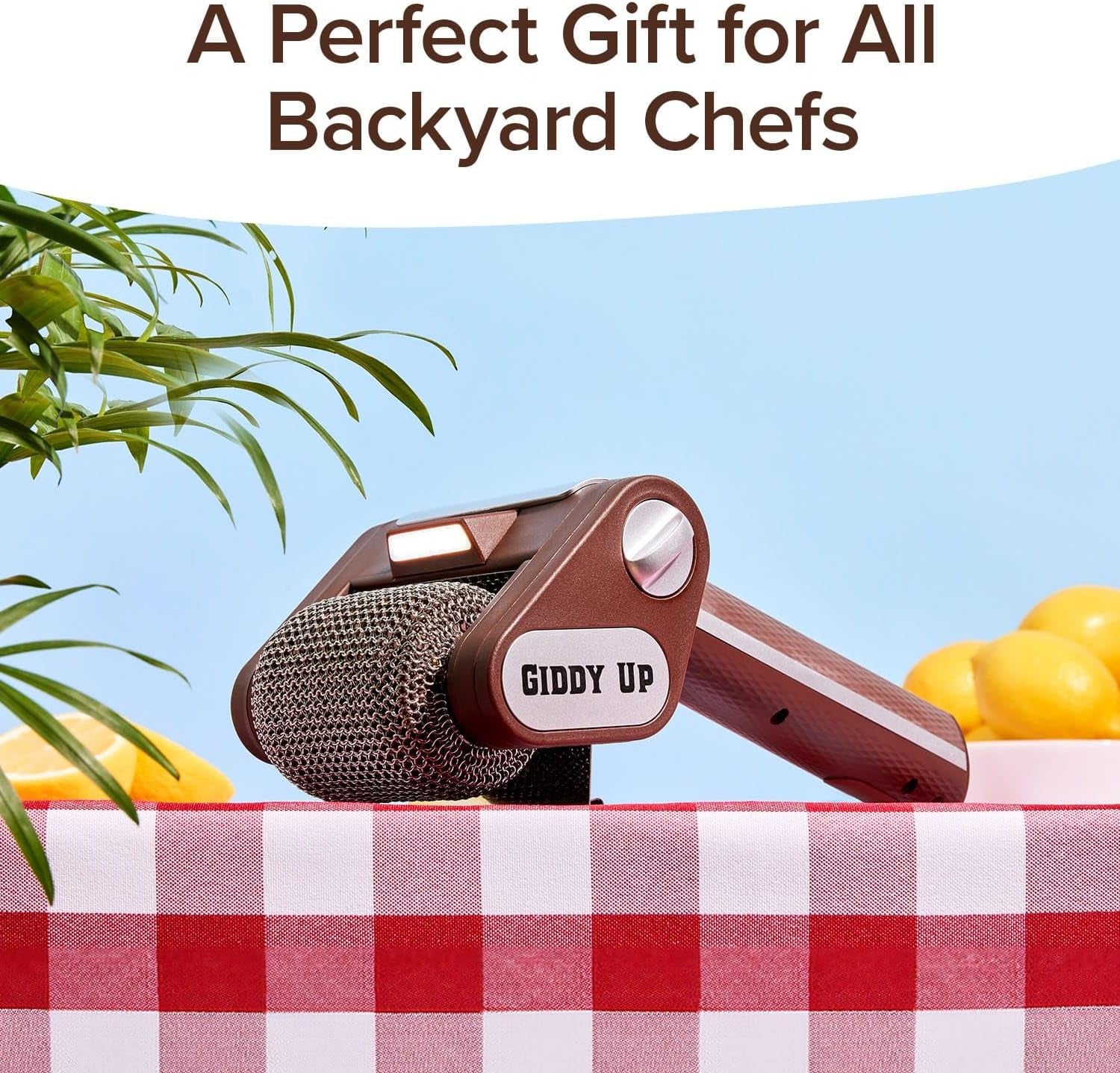 Horsepower Giddy up Grill Cleaner AS-SEEN-ON-TV! – Cordless, Rechargeable BBQ Tool with 350 RPM Stainless Roller, LED Light – Patents Pending – from Bulbhead, a Family-Owned American Brand