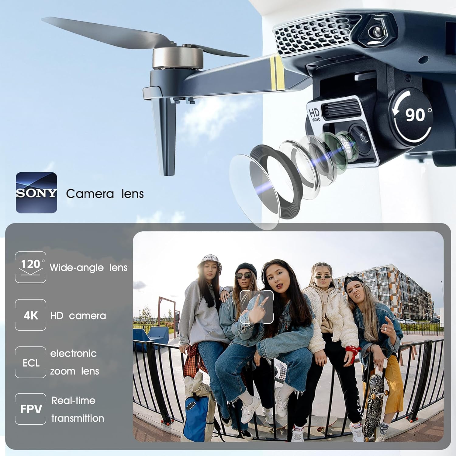 Brushless Foldable Drone with Camera