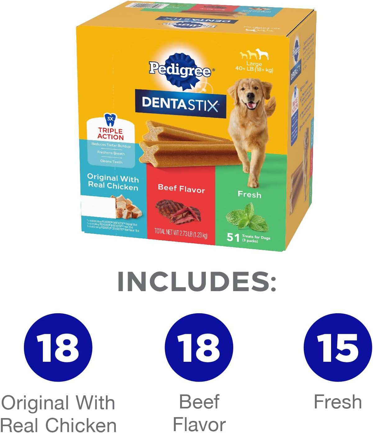  DENTASTIX Large Dog Dental Care Treats 