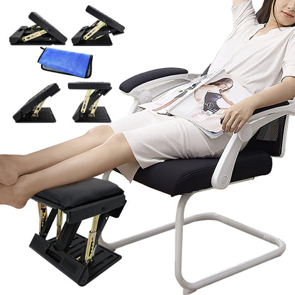 BlissTrends Foot Rest for Under Desk at Work-Versatile Foot Stool with Washable Cover-Comfortable Footrest with 2 Adjustable Heights for Car,Home and Office to Relieve Back,Lumbar,Knee Pain-Black
