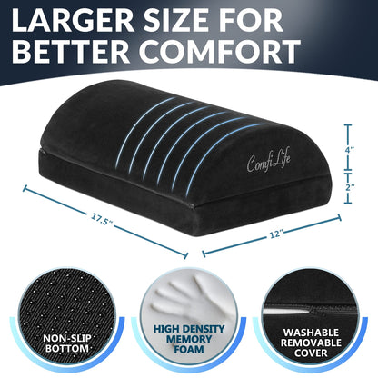 BlissTrends Foot Rest for Under Desk at Work-Versatile Foot Stool with Washable Cover-Comfortable Footrest with 2 Adjustable Heights for Car,Home and Office to Relieve Back,Lumbar,Knee Pain-Black