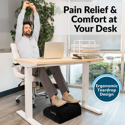 BlissTrends Foot Rest for Under Desk at Work-Versatile Foot Stool with Washable Cover-Comfortable Footrest with 2 Adjustable Heights for Car,Home and Office to Relieve Back,Lumbar,Knee Pain-Black